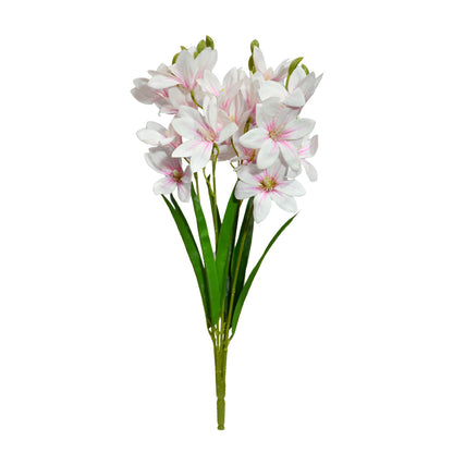 Bunch PU Lotus 5 Stick 56cm White Pink (Pack of 5)