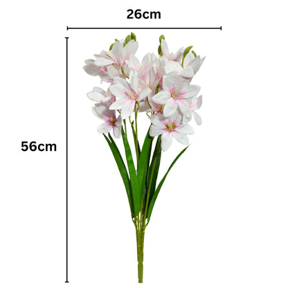Bunch PU Lotus 5 Stick 56cm White Pink (Pack of 5)
