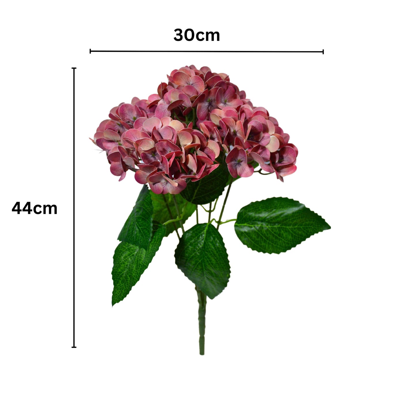 Bunch PU Hydrangea 5 Stick 44' Light Mehroon (Pack of 5)