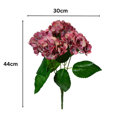 Bunch PU Hydrangea 5 Stick 44' Light Mehroon (Pack of 5)