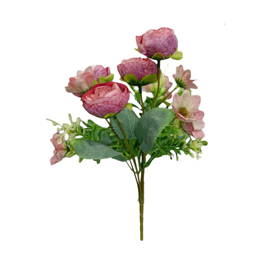 Peony Blooms Flower Bunch 30cm Light Pink (Pack of 5)