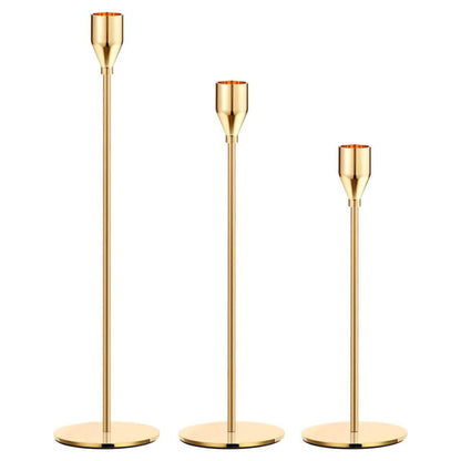 Gold Metal Taper Candle Holders Candlestick Holders