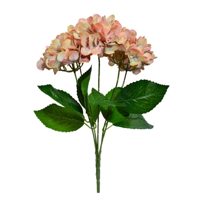 Bunch PU Hydrangea 5 Stick 44' Peach (Pack of 5)