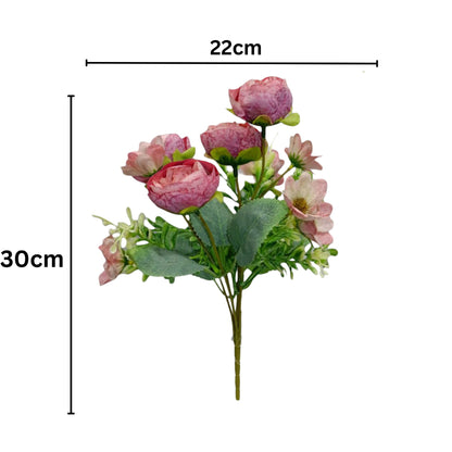 Peony Blooms Flower Bunch 30cm Light Pink (Pack of 5)