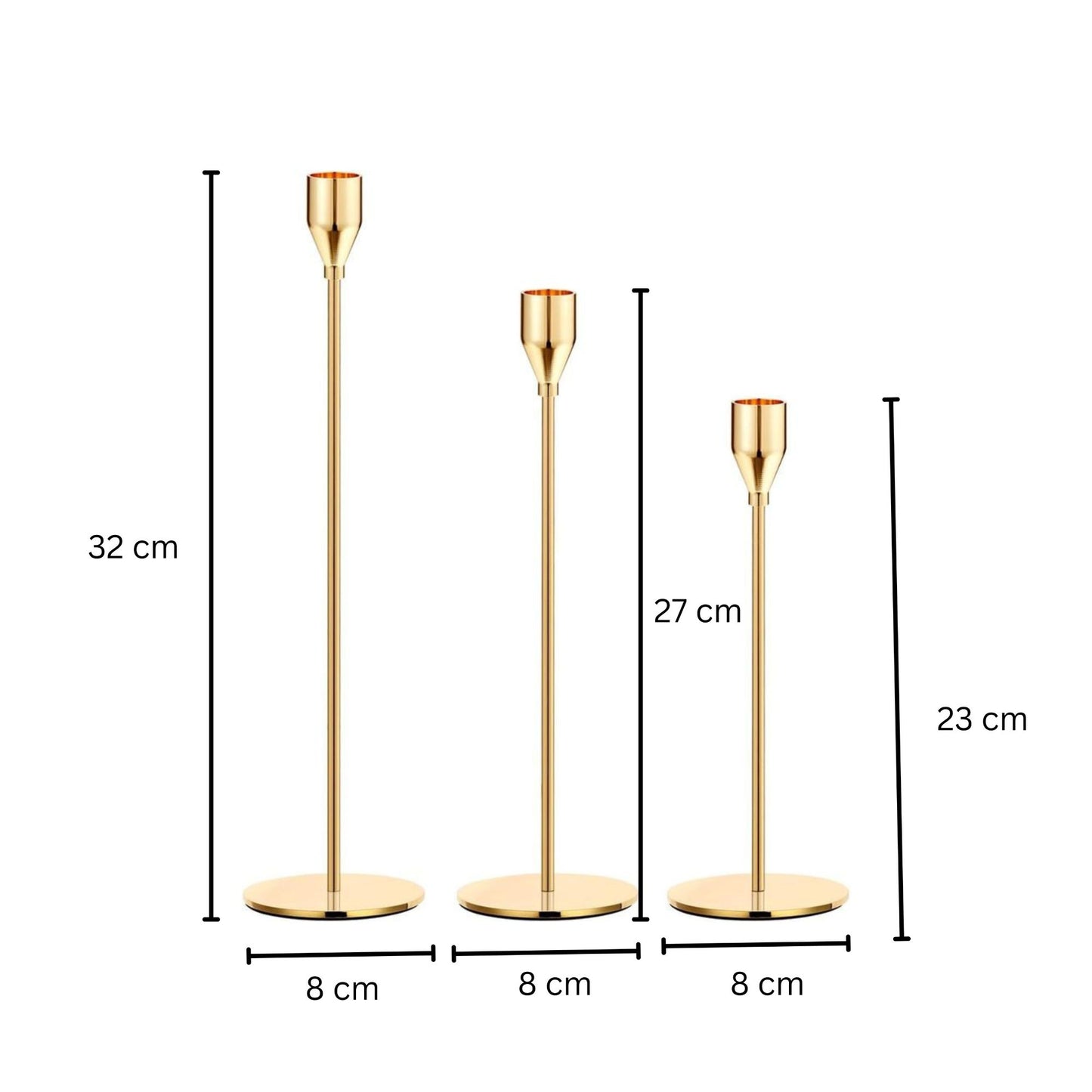 Gold Metal Taper Candle Holders Candlestick Holders