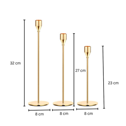 Gold Metal Taper Candle Holders Candlestick Holders