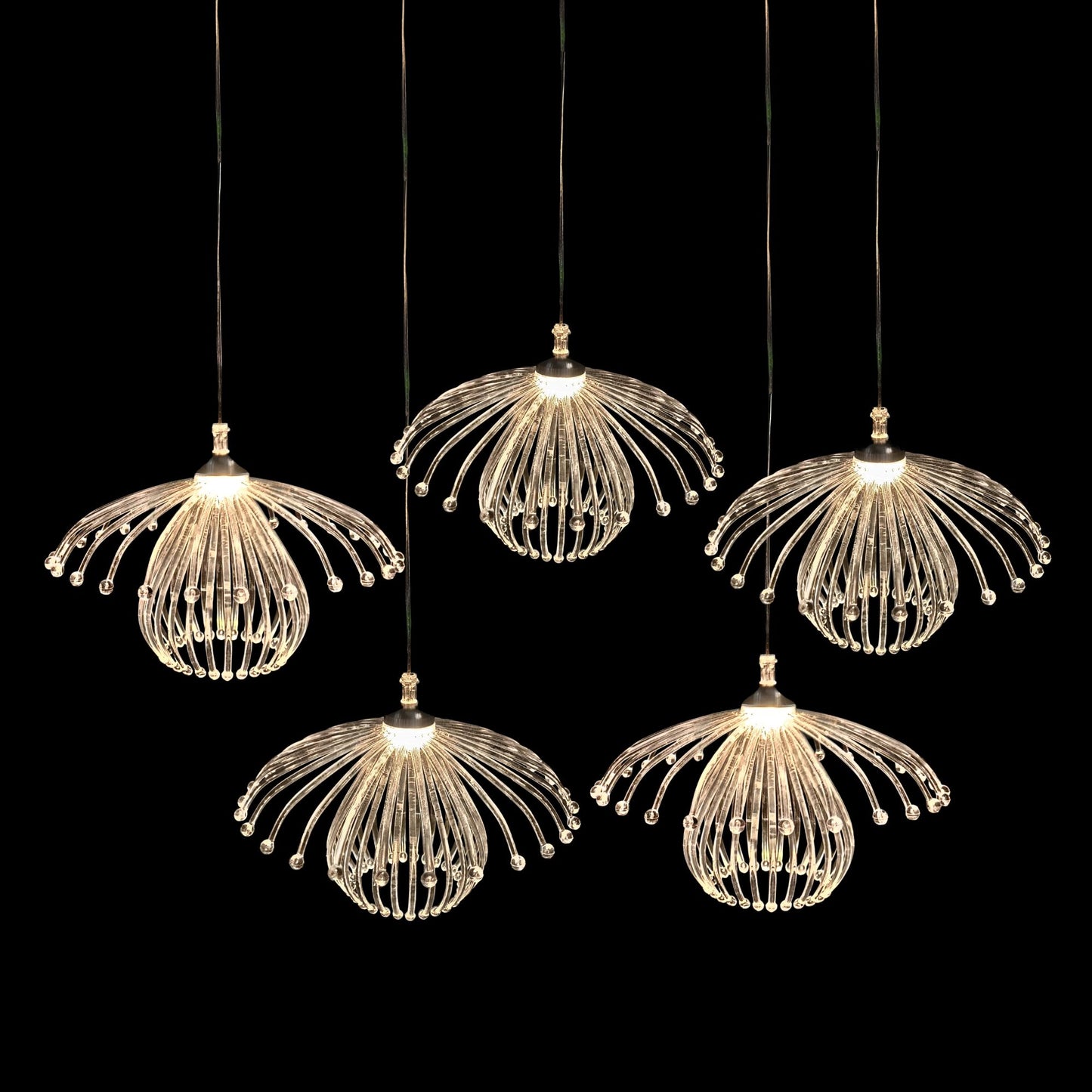Hanging Acryliclic Mushroom Light Set of 5
