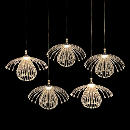 Hanging Acryliclic Mushroom Light Set of 5