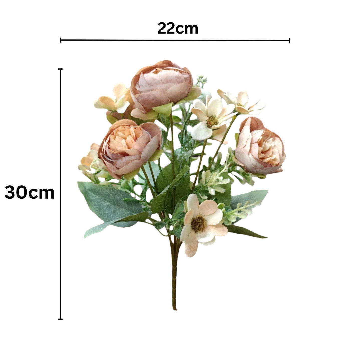Peony Blooms Flower Bunch 30cm Onion Pink (Pack of 5)