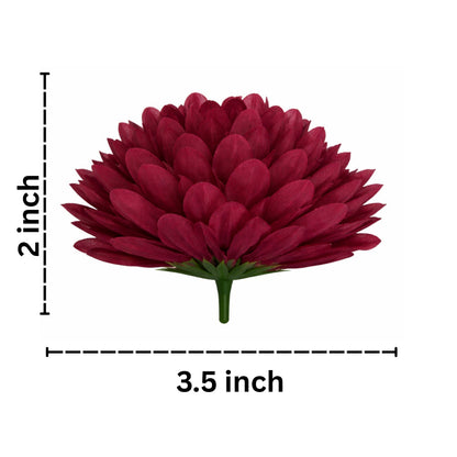 Red flower with dimensions labeled on a white background