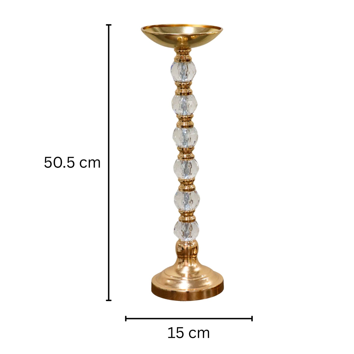 Gold Stacked Crystal Globe Stand (50cm)
