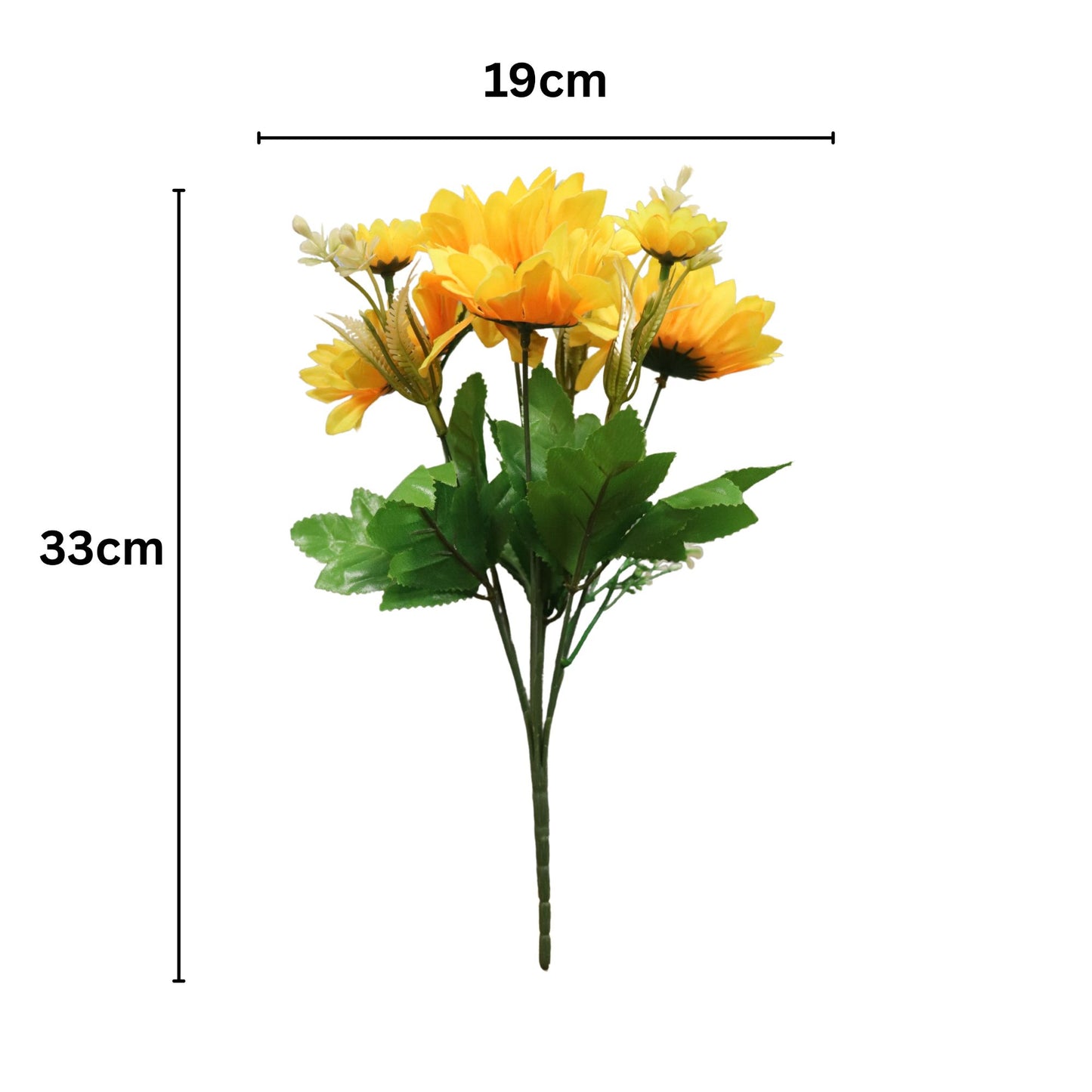 Sun Flower Bunch 13" Orange Yellow (Pack of 5)
