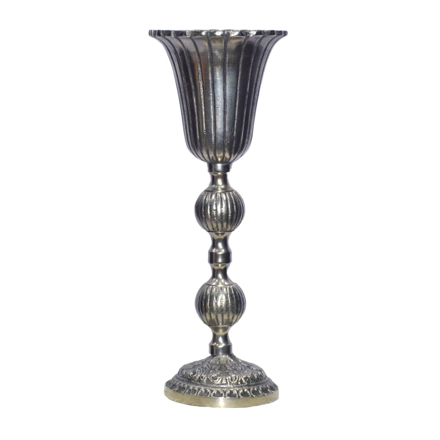 Silver Metallic Floral Stand (48*19cm)