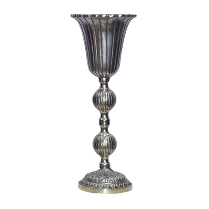 Silver Metallic Floral Stand (48*19cm)