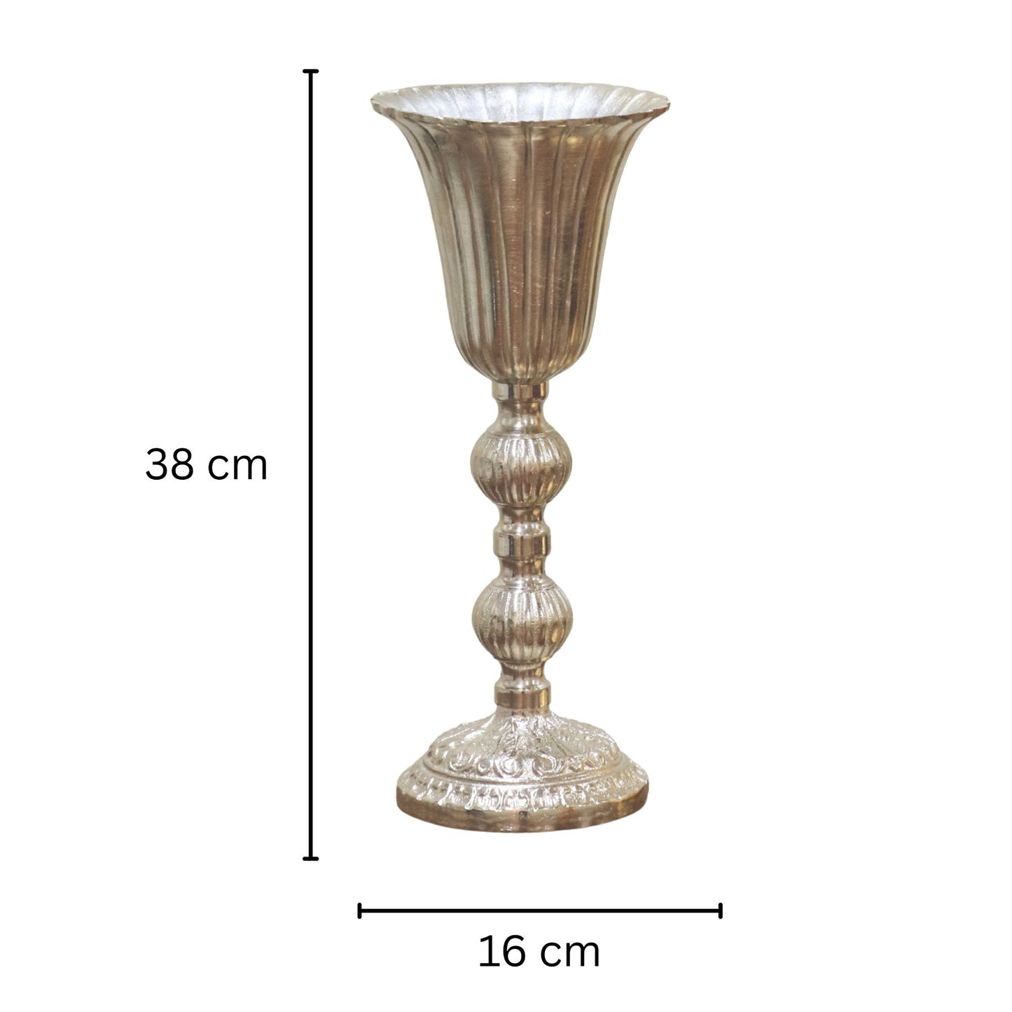 Silver Metallic Floral Stand (32*15.5cm)