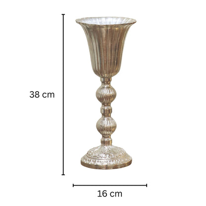 Silver Metallic Floral Stand (32*15.5cm)