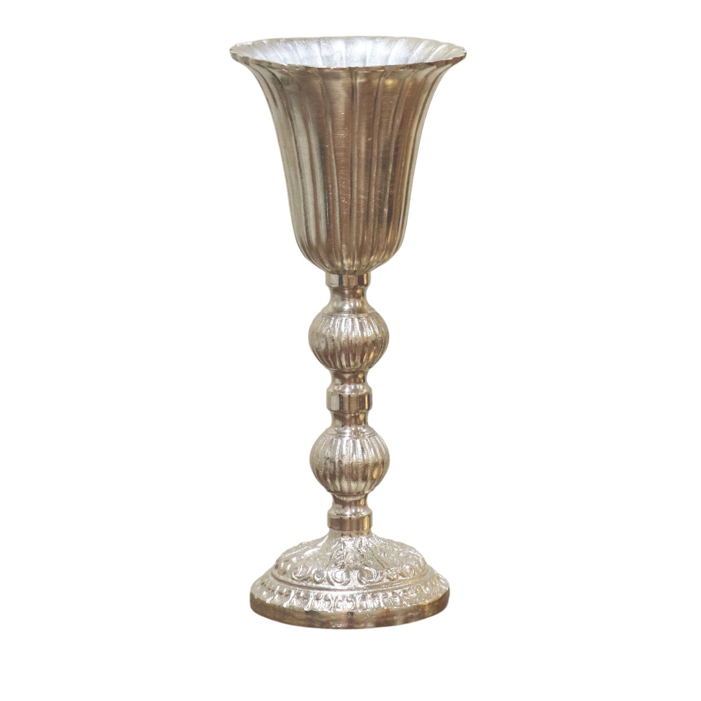 Silver Metallic Floral Stand (32*15.5cm)