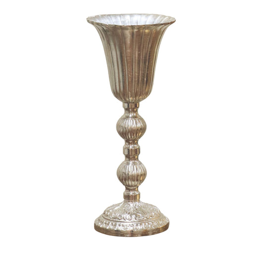 Silver Metallic Floral Stand (32*15.5cm)