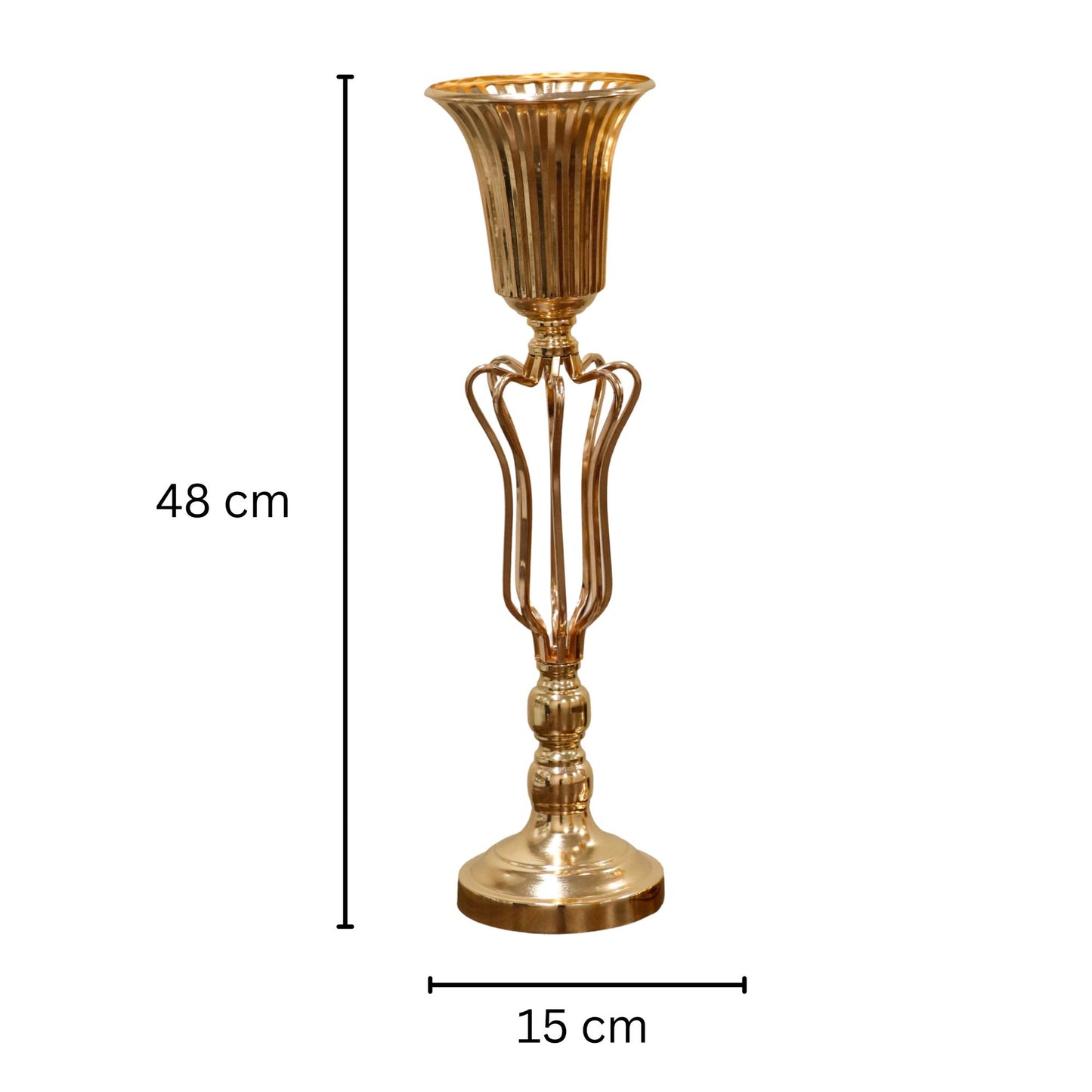 Gold Curved Cage Floral Stand (54cm)