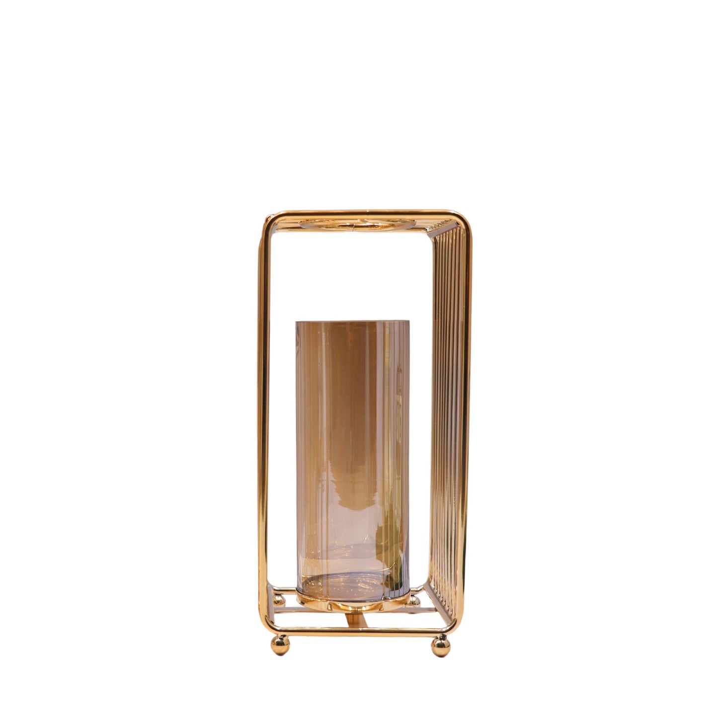 Vertical Wireframe Gold Floral Vase (44.5*19cm)