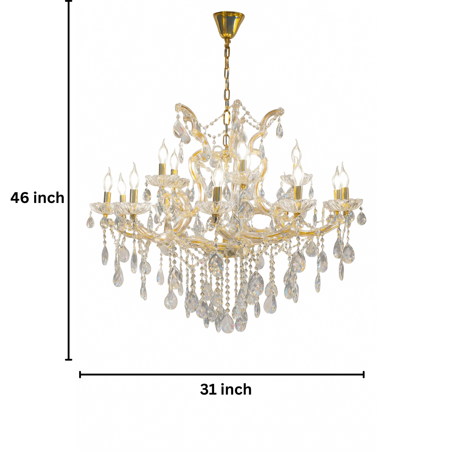 Maria Elegant filament Double Height Chandelier