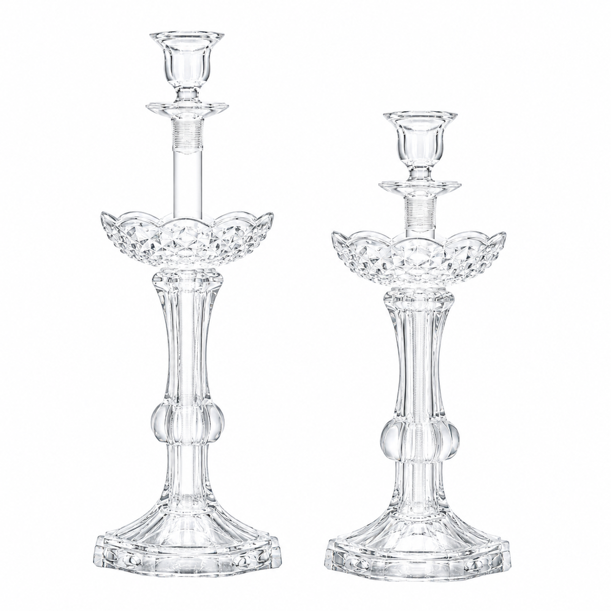 Luxury Crystal Glass Candlestick Set For Weddings & Dinner Tables