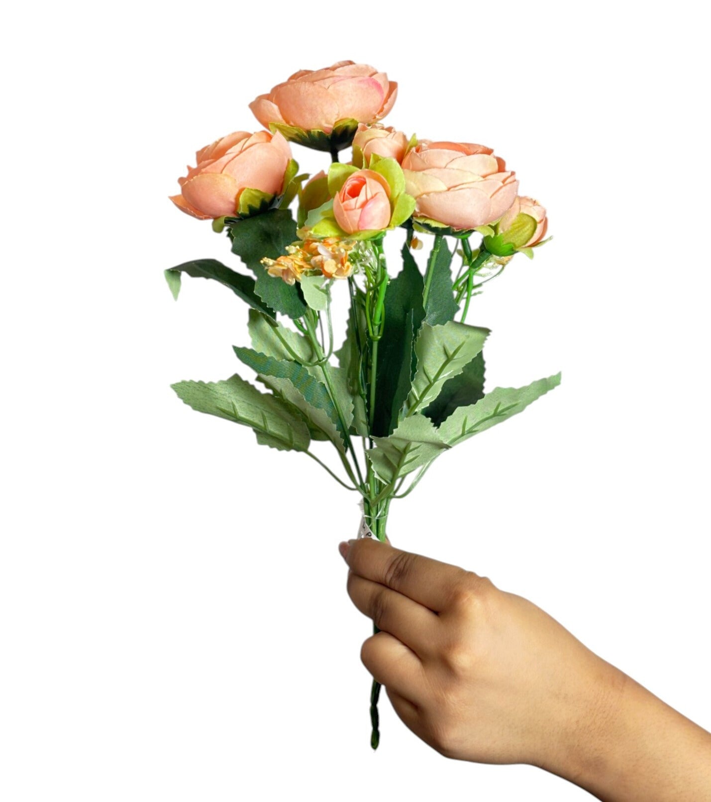 Peony Blooms Flower Bunch 30cm Dark Peach (Pack of 5)