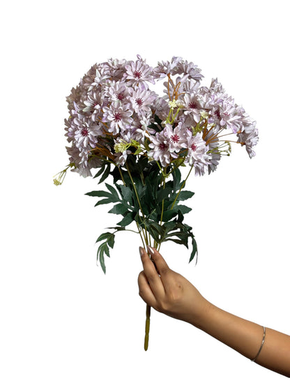 Chrysanthemum Flower Bunch 48cm Lavender (Pack of 5)