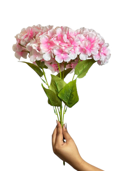 Premium Hydrangea Bunch5 Stick 48 cm Light Peach Pink (Pack of 5)