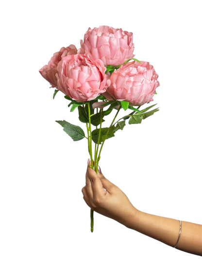 Premium Peony Bunch 5 Stick 48 cm Rose Gold (Pack of 5)