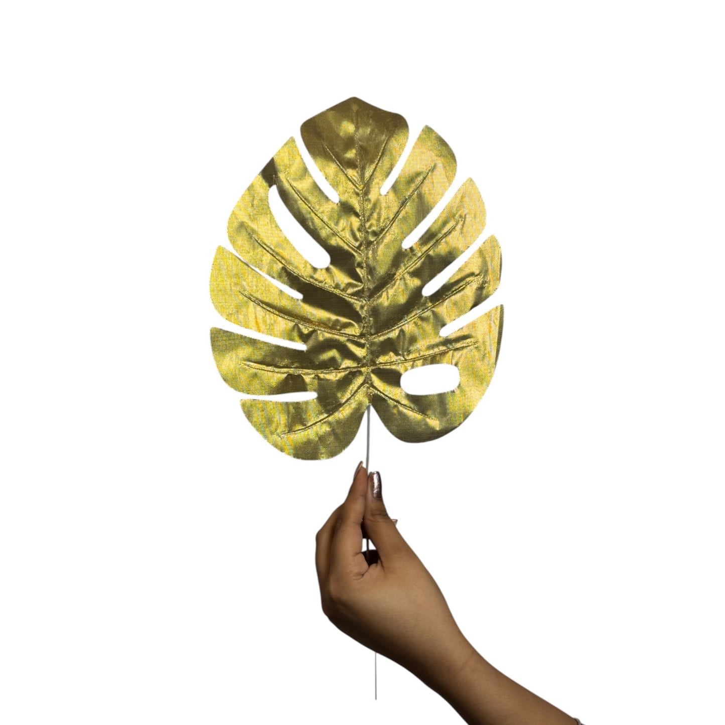 Monstera Leaf Stick 15" Golden (Pack of 10)