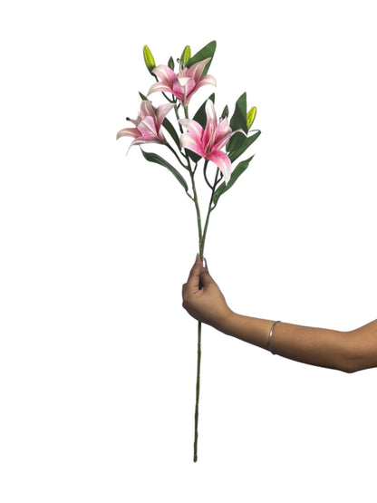 Lily Stick 3 Head 32" D/s Pink Light Pink (Pack of 10)