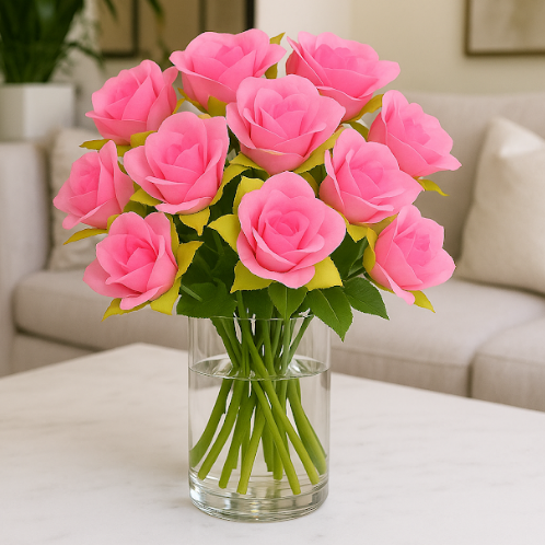 Pink White Rose (MR4) Pack of (200)