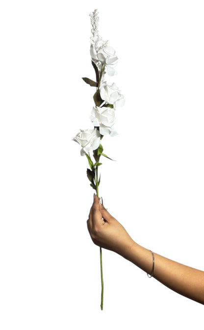 Rose Stick 4-Flowers 26" White (Pack of 10)