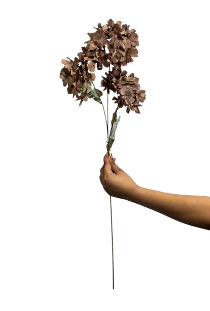 Hydrangea Stick 3 Head 27.5" Light Brown (Pack of 10)