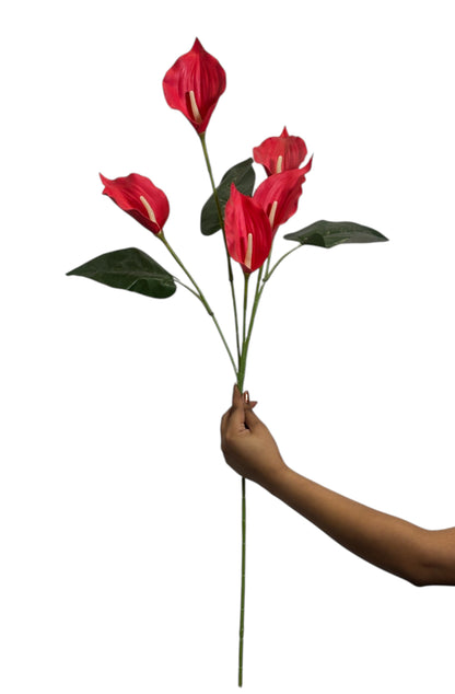 Cala Lily Stick 5 Head 34" Red (Pack of 10)